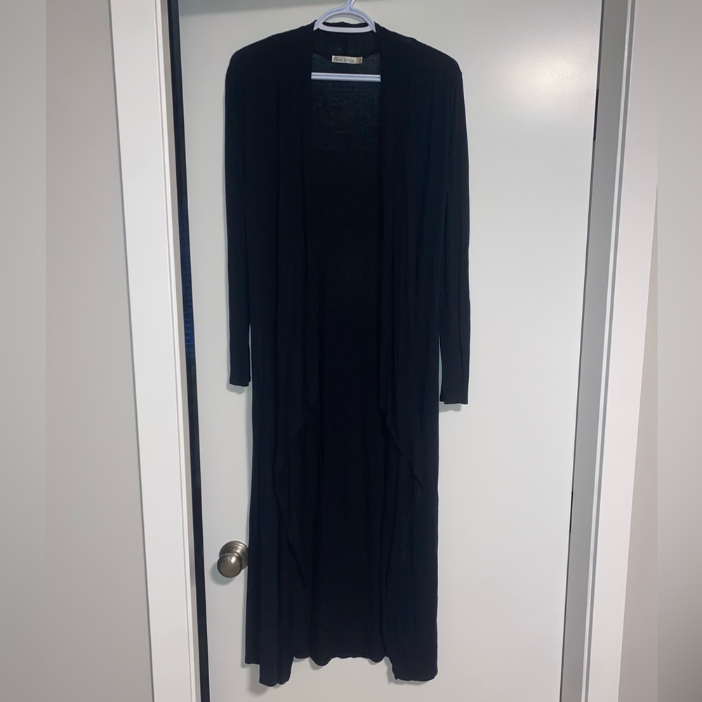 Classic Long Black Cardigan